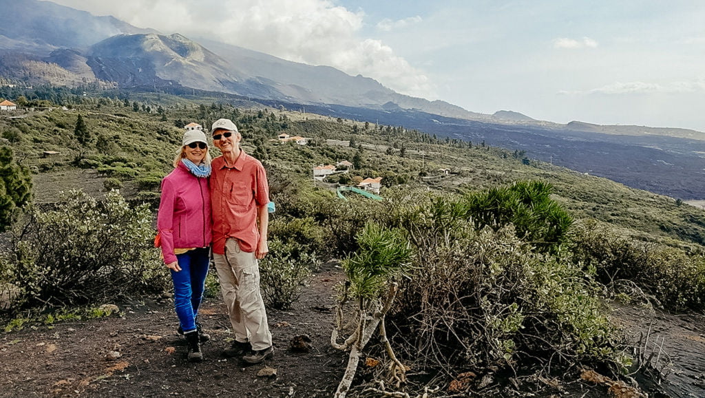 Das Vulkan von La Palma Im Hintergrund