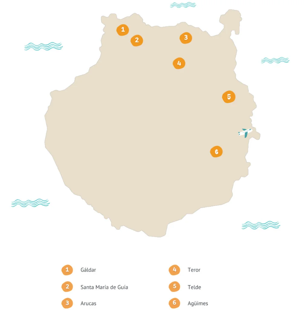 Karte Altstädte auf Gran Canaria